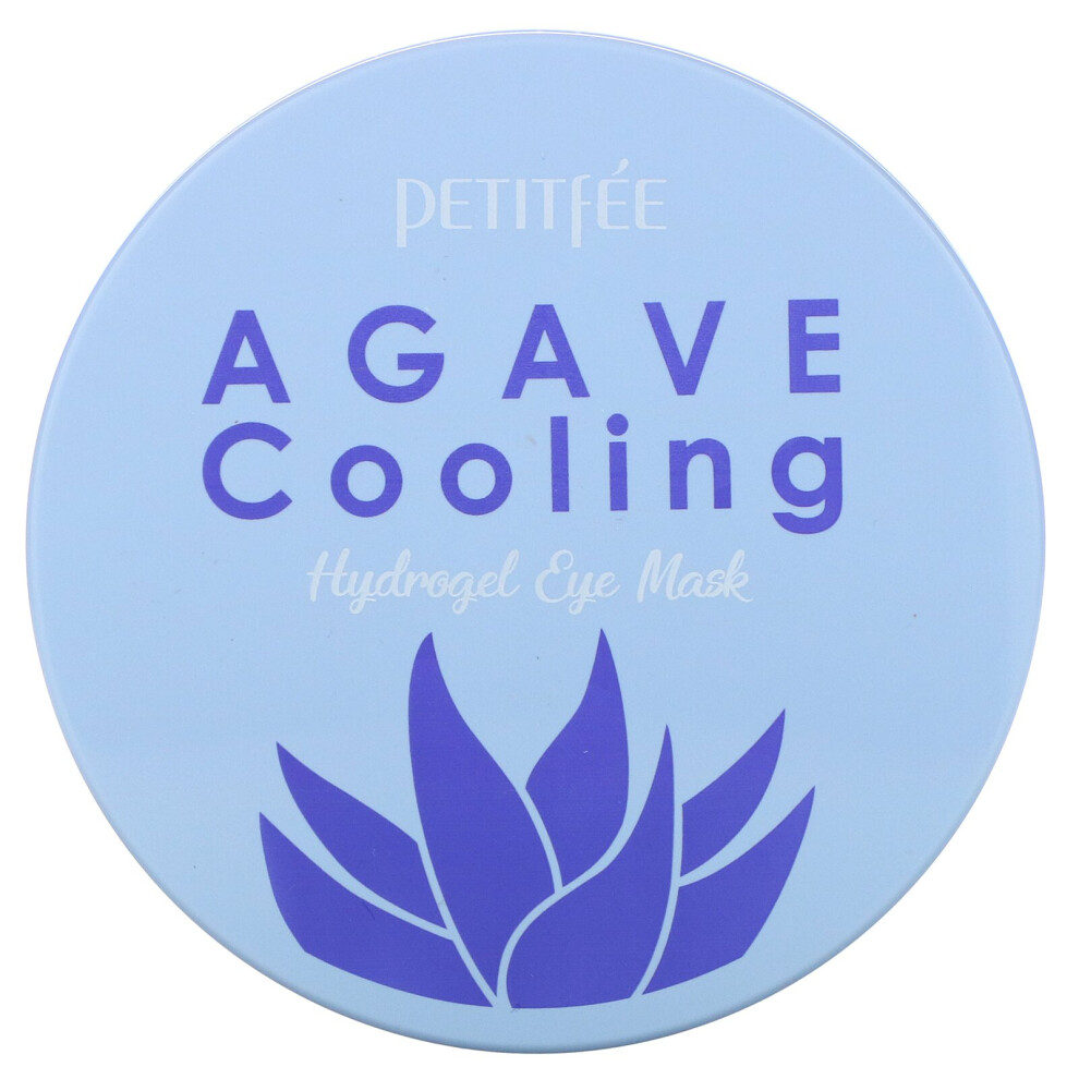 Petitfee Blue Agave Cooling, Hydrogel Eye Mask, 60 Pieces