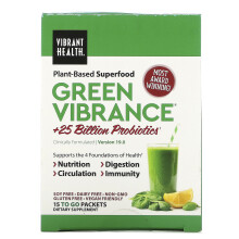 Vibrant Health, Green Vibrance +25 Milliarden Probiotika, Version 19.1, 15 Beutel, 5,96 oz (168,9 g)