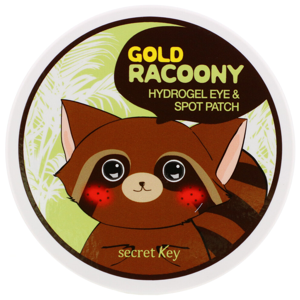 Secret Key , Gold Racoony Hydrogel Eye & Spot Patch, 90 Pieces