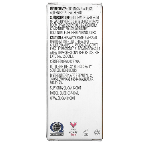 Cliganic, 100% Reines Ätherisches Öl, Teebaum, 0,33 fl oz (10 ml) 1