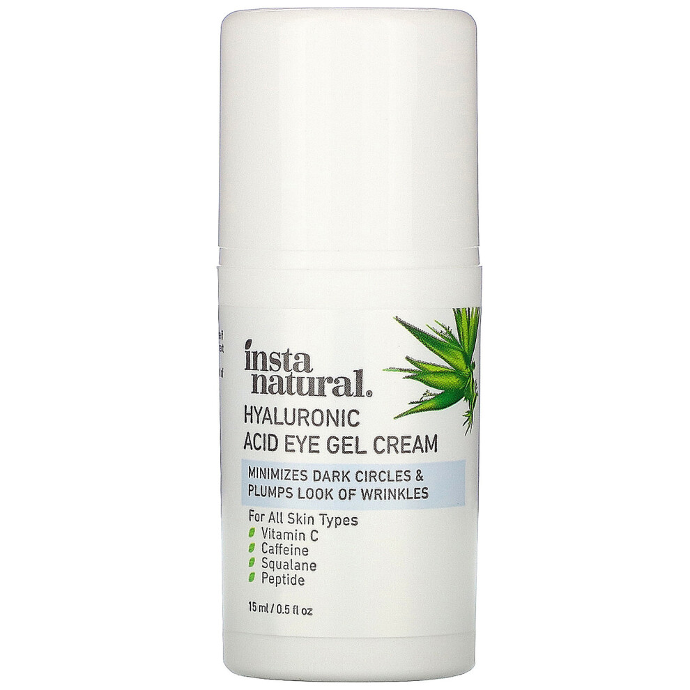 InstaNatural, Hyaluronic Acid Eye Gel Cream, 0.5 Fl Oz (15 ml)