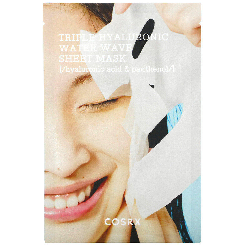 Cosrx Triple Hyaluronic Water Wave Sheet Mask 20Ml / 0.67 Fl.oz | Hyaluronic Acid Face Mask | Korean Skin Care Cruelty Free Paraben Free