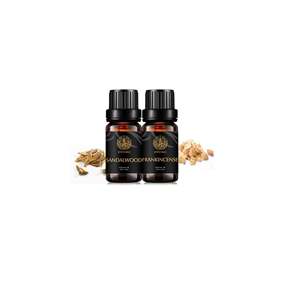 Aromatherapy Sandalwood Essential Oils Frankincense Set, 100% Pure Sandalwood Scented Oils Frankincense Set, 2x10ml Therapeutic Grade Frankincens