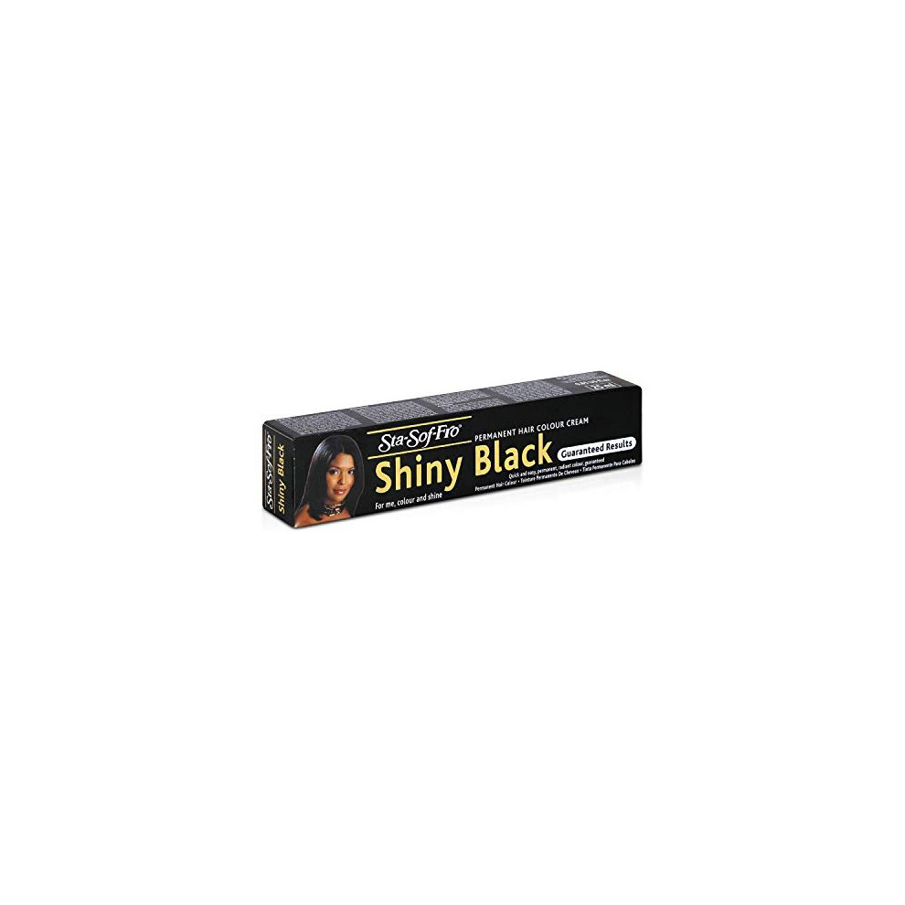 Photos - Hair Dye Sta Sof Fro Permanent Hair Colour Cream Tube, Shiny Black, Pack of 2