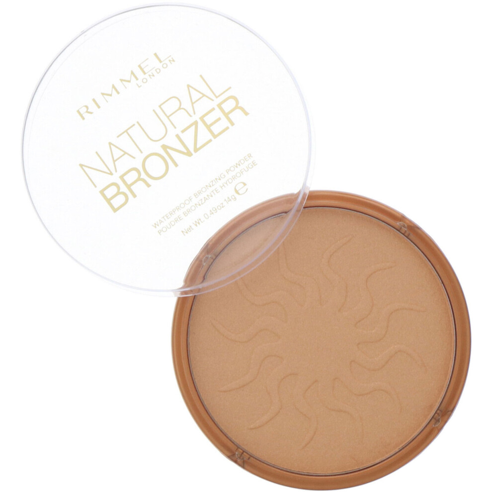 Rimmel London, Natural Bronzer, Waterproof Bronzing Powder, 021 Sun Light, 0.49 oz (14 g)