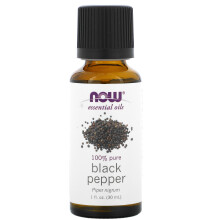 NOW Essential Oils Black Pepper Oil Spicy Aromatherapy Scent Steam Distilled 100% Pure Vegan Child Resistant Cap 1-Ounce