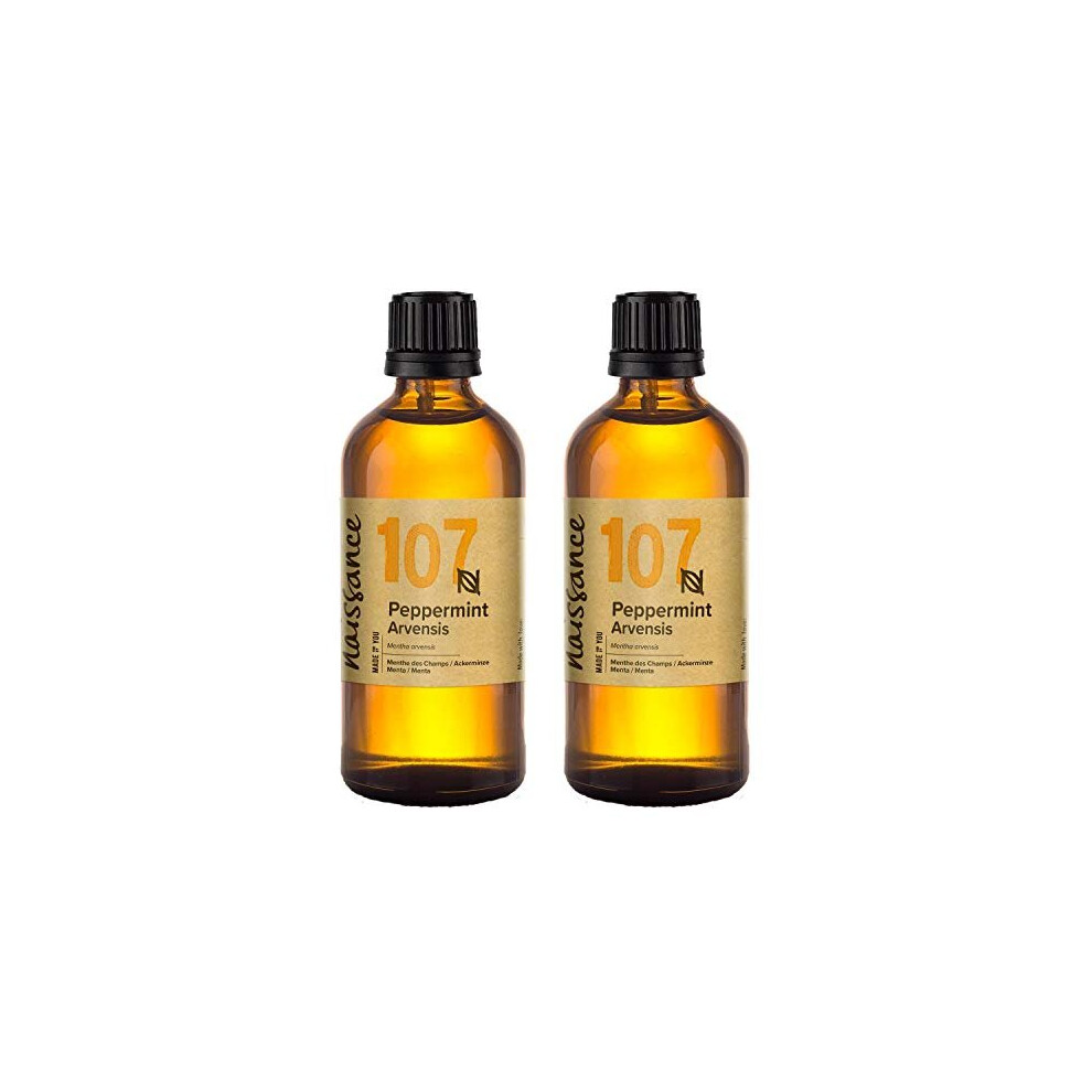 Naissance Peppermint (Arvensis) Essential Oil 200ml (2 x 100ml) - Pure, Natural, Cruelty Free, Vegan and Undiluted