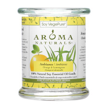 Aroma Naturals, Soy VegePure, 100% Natürliche Soja-Ätherisches Öl Kerze, Ambiente, Orange & Zitronengras, 8,8 oz (260 g)
