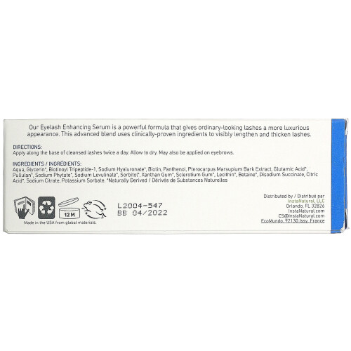 InstaNatural, Eyelash Enhancing Serum, 0.35 fl oz (10 ml) 2