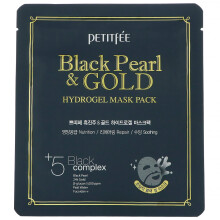 Πετιφί, Black Pearl & Gold Hydrogel Beauty Mask Pack, 5 Sheets, 32 g Κάθε