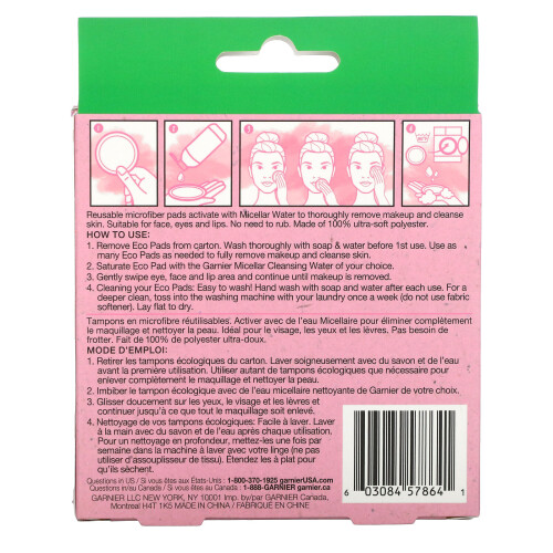 Garnier Garnier, SkinActive, Micellar Cleansing Eco Pads, 3 Pack 1