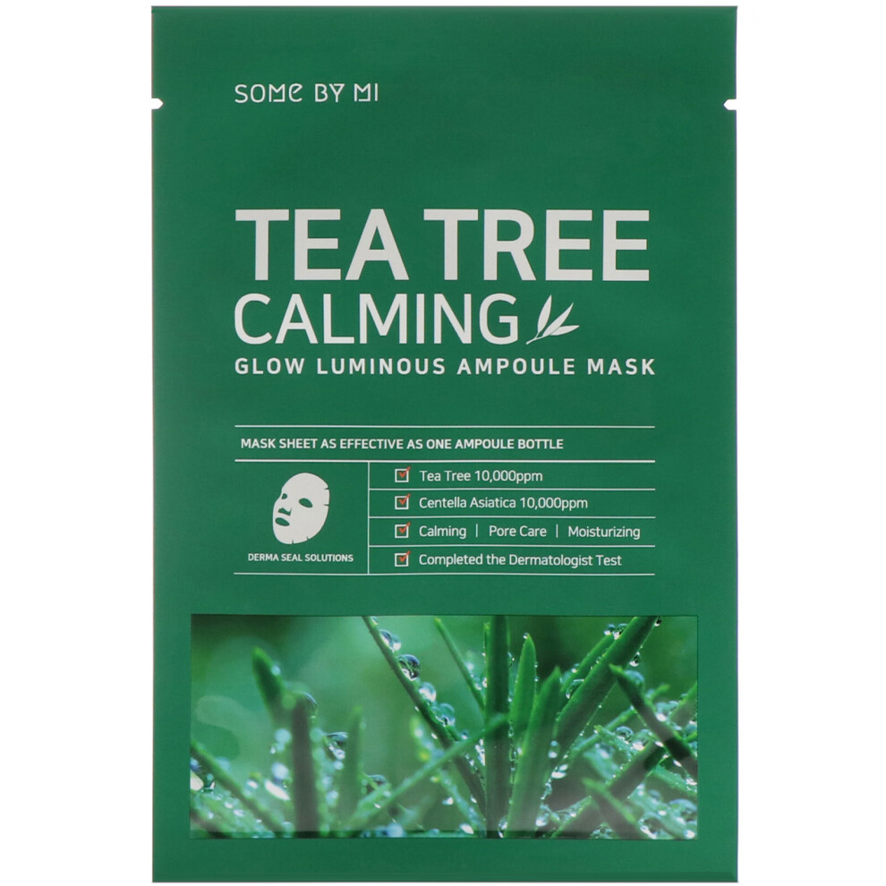 Some By Mi , Glow Luminous Ampoule Beauty Mask, Tea Tree Calming, 10 Sheets, 25 G Each
