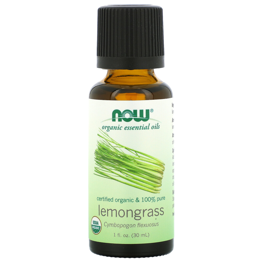 NOW Foods, Organic Essential Oils, Lemongrass, 1 fl oz (30 ml)