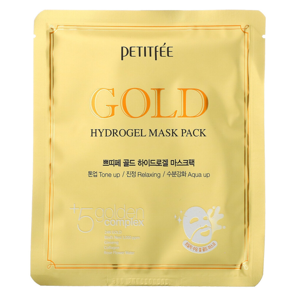 Petitfee Gold Hydrogel Beauty Mask Pack, 5 Sheets