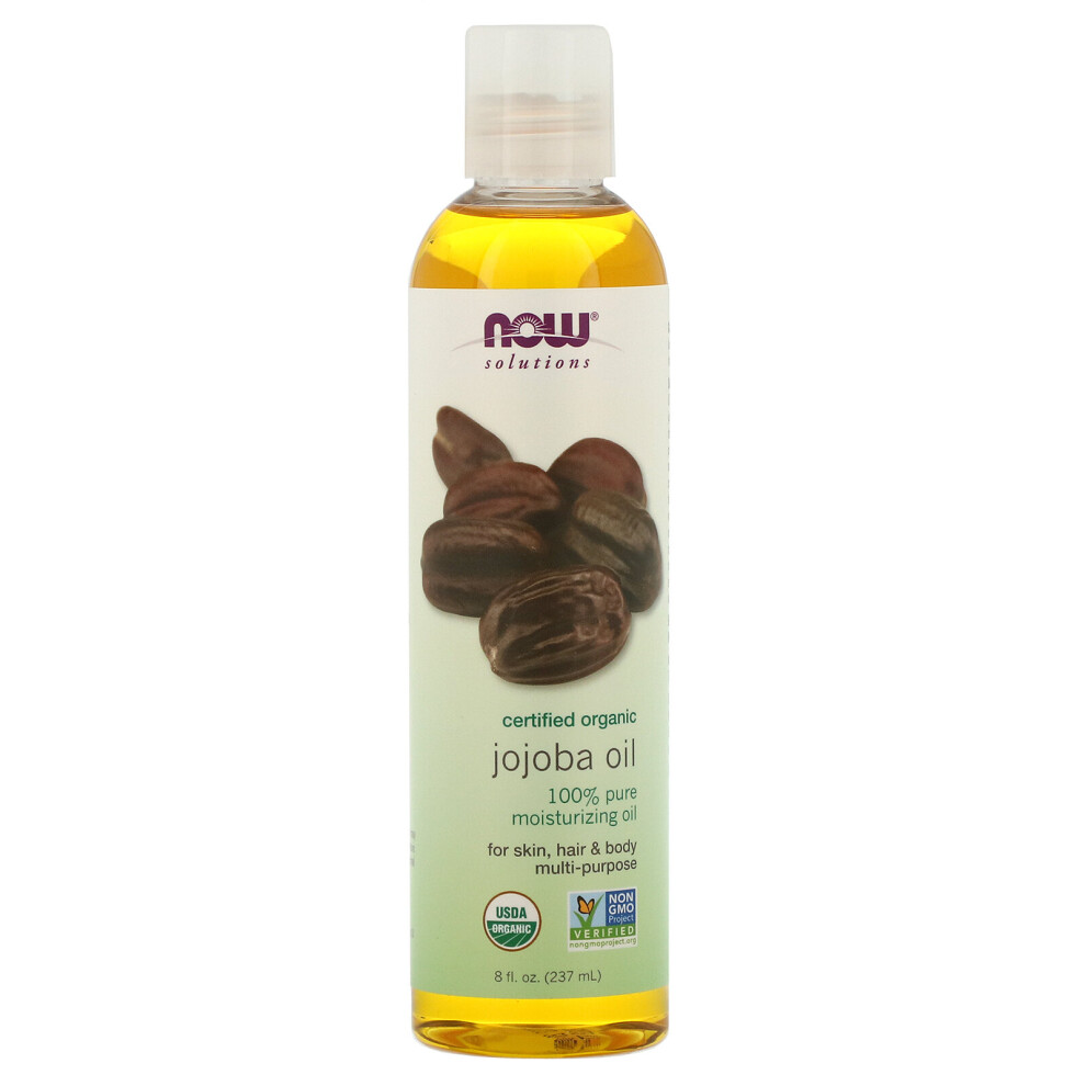 NOW Foods, Solutions, Certified Organic, Jojoba Oil, 8 fl oz (237 ml)