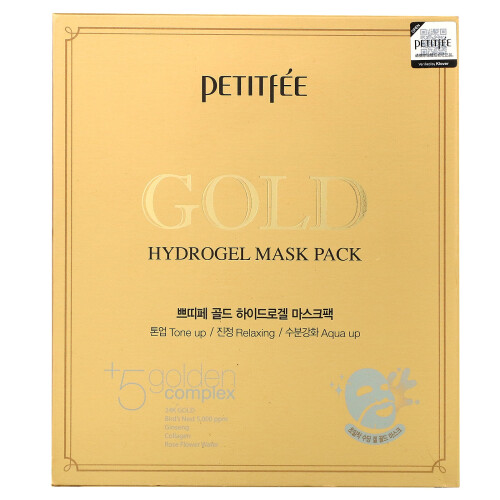 Petitfee, Gold Hydrogel Beauty Mask Pack, 5 Sheets, 32 g Each 1
