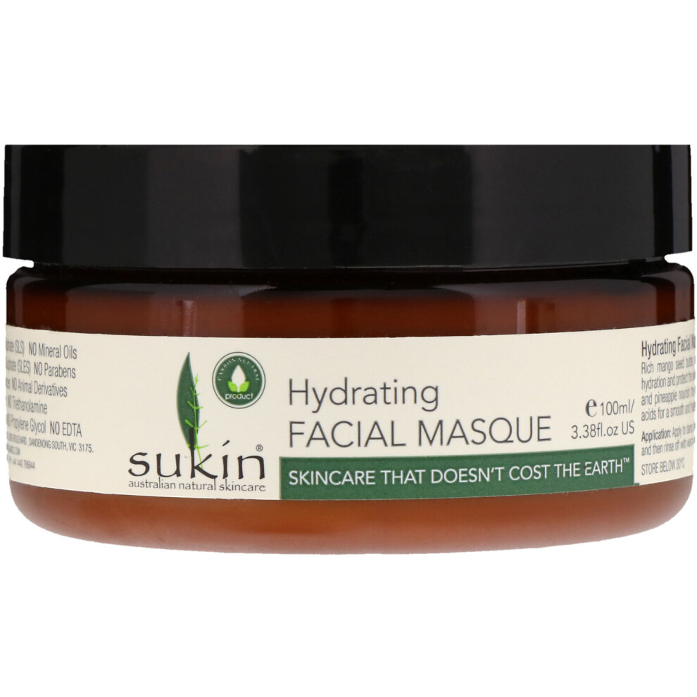 Sukin , Hydrating Facial Masque, 3.38 Fl Oz (100 Ml)
