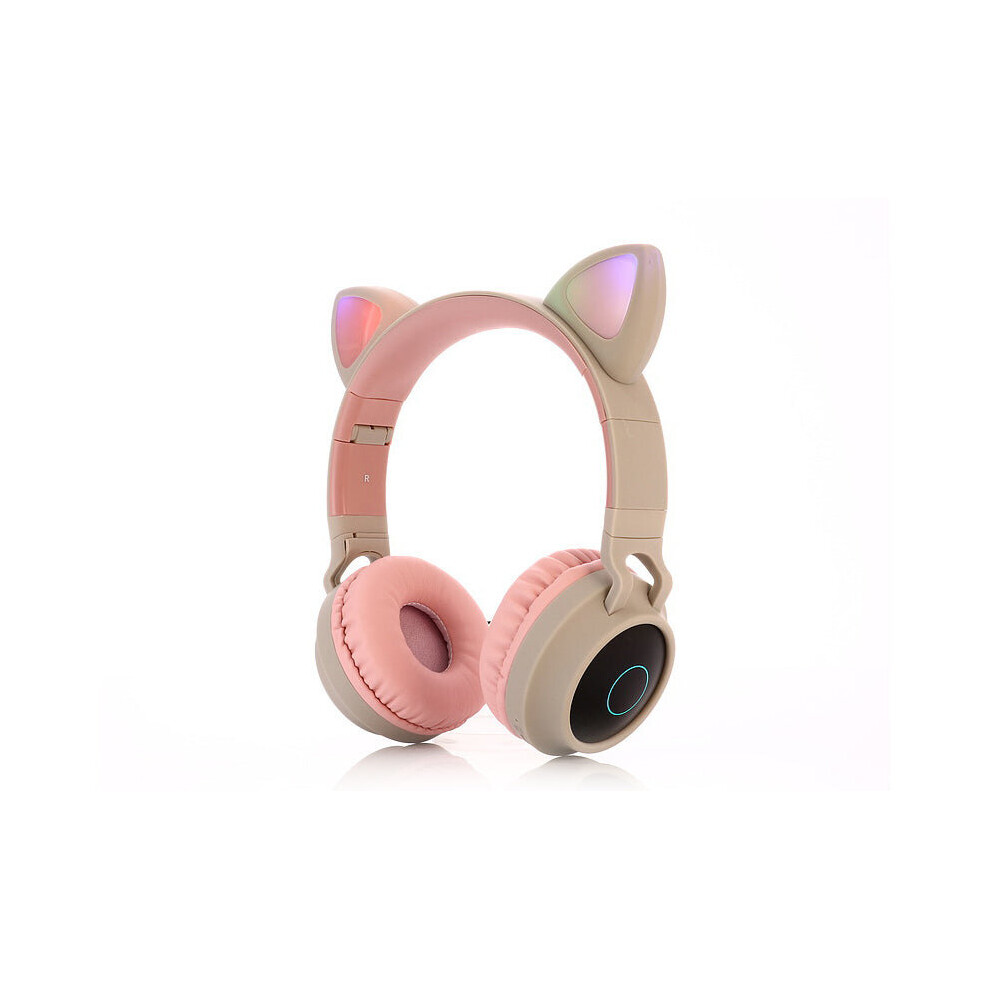 (Pink Grey) Cute Cat Bluetooth 5.0 Headset-image-OPC-P9GNGMN-NEW