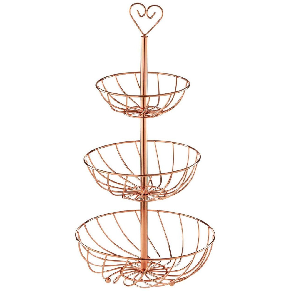 3 Tier Kuper Kitchen Dining Table Fruit Metal Basket Holder Stand Rack Storage