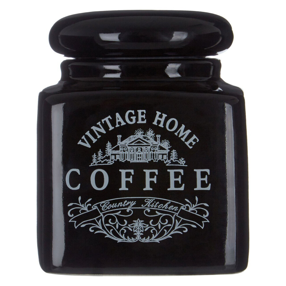 Vintage Home Black Coffee Jar Ceramic Canister Kitchen Storage Jar Container Pot