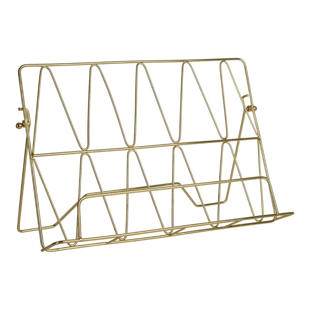 Vertex Metal Wire Cook Book Stand Kitchen Organizer Free Stand Gold Finish