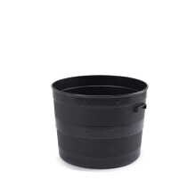 (50 Cm (60 Liter)) Blacksmith Barrel Black Plastic Planter Plant Pot Tub Garden Patio Out or Indoor
