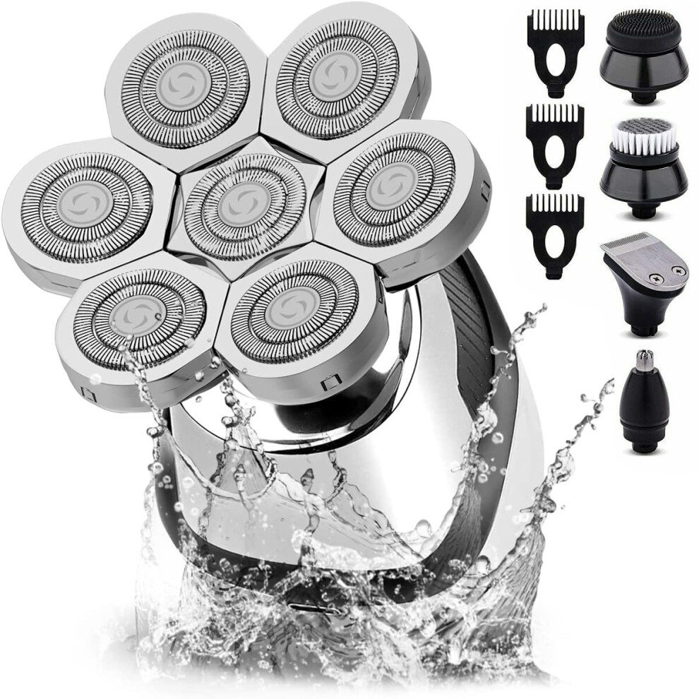 Bedee 7D Electric Head Shaver Men 5 In 1 Electric Rotary Razor Beard Trimmer