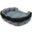 Extra Large Grey/Black Waterproof Round Dog Bed 6