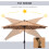 2.7MT Solar Powered Solid Metal 24 Led Brown Parasol Outdoor Best 6