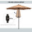 2.7MT Solar Powered Solid Metal 24 Led Brown Parasol Outdoor Best 7