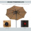 2.7MT Solar Powered Solid Metal 24 Led Brown Parasol Outdoor Best 5