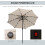 2.7MT Solar Powered Solid Metal 24 Led Cream Parasol Outdoor Best 4