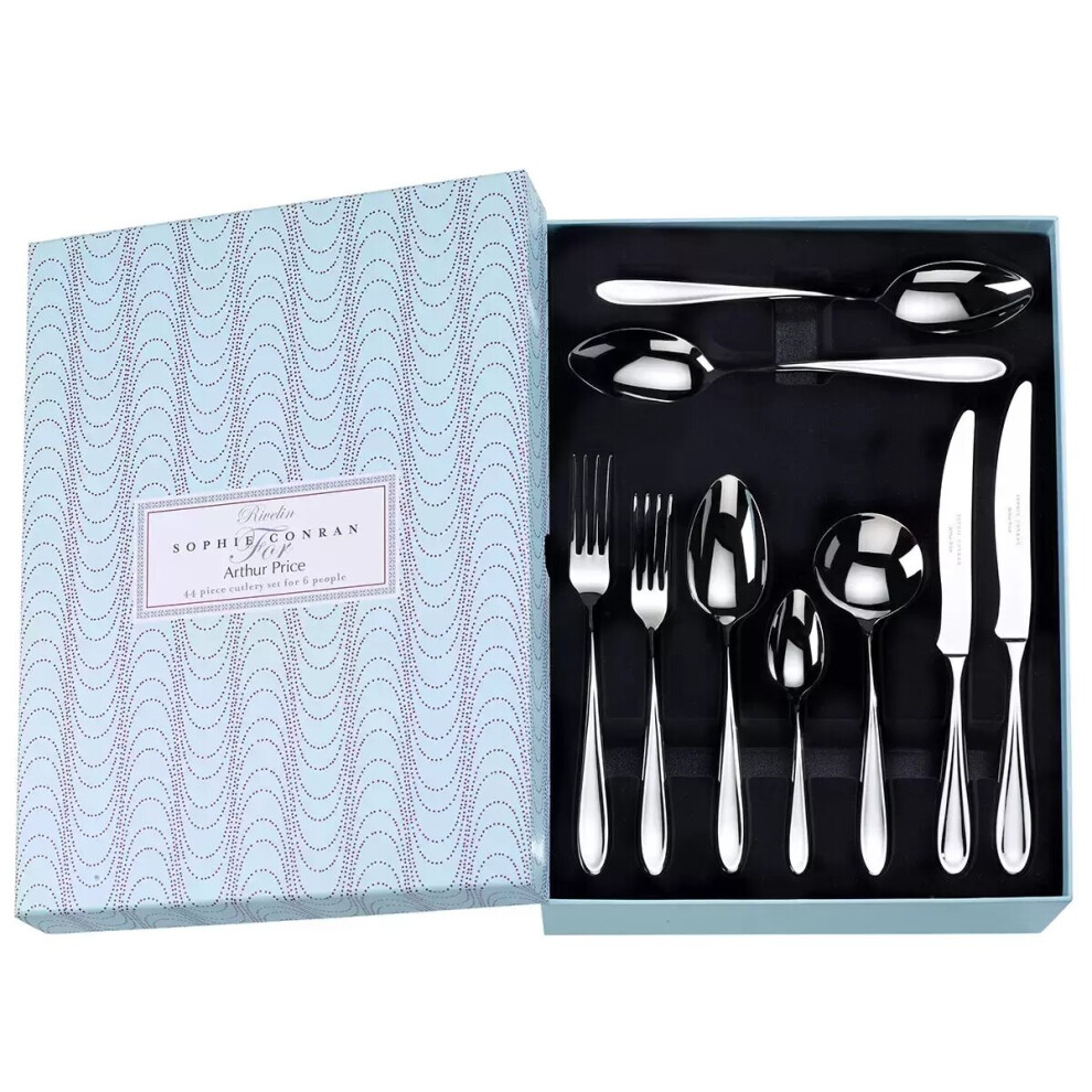 Arthur Price Cutlery Set Sophie Conran Rivelin, Steel, 44 Piece