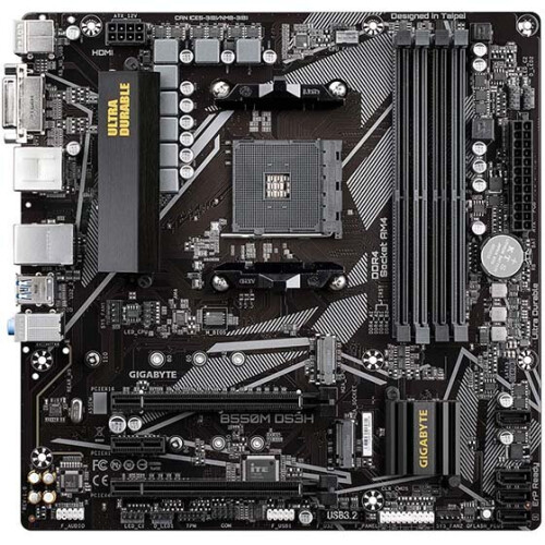 Gigabyte GIGABYTE B550M DS3H AM4 AMD B550 Micro ATX Dual M.2 SATA 6Gbs USB 3.2 PCIE 4.0