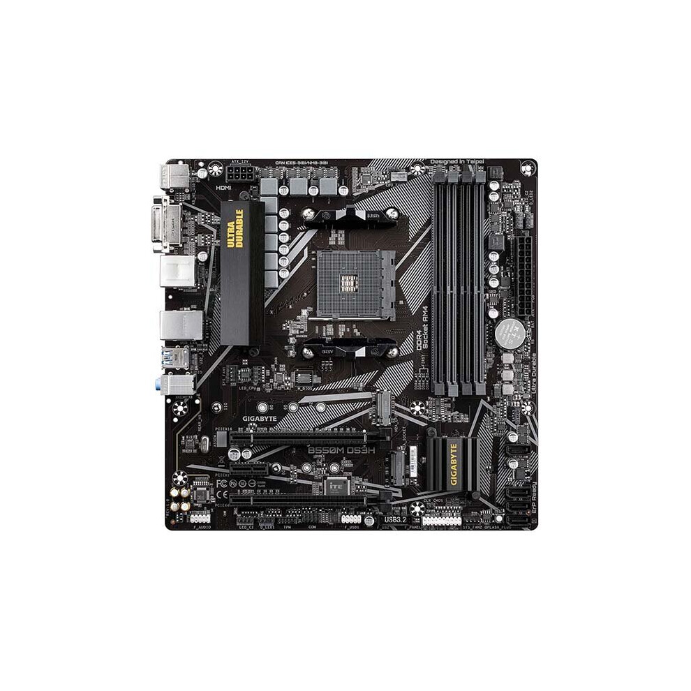 Gigabyte B550M DS3H Ac Scheda Madre - Cpu Amd Ryzen 5000, Vrm A 5+3 Fasi, Fino A 4733 Mhz DDR4, 1Xpcie 4.0 + 1Xpcie 3.0 M.2, Wi-Fi 5, Lan 1Gbe, Usb 3.2 Gen 1-image