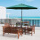 2.7MT Solar Powered Solid Metal 24 Led Green Parasol Outdoor Best 5