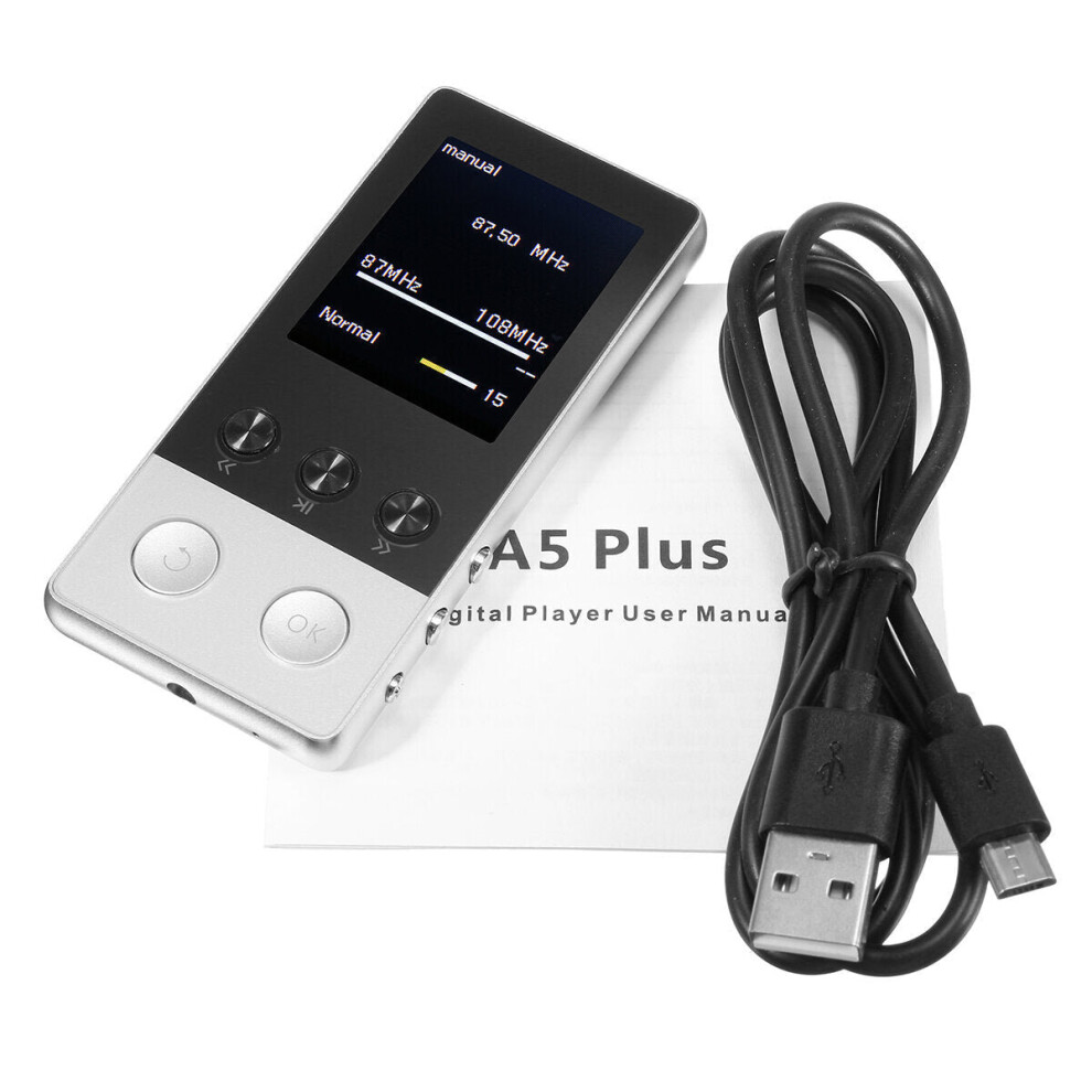 (Silver) 1.8 Inch 8Gb 250 Hours Portable Mp3 Lossless Music Player Fm/Tf Pedometer Function Silver 6112211858531