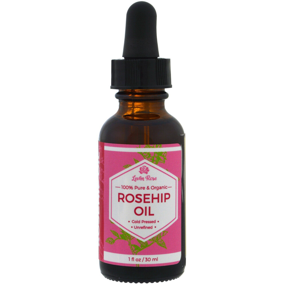 Leven Rose , 100% Pure & Organic Rosehip Oil, 1 Fl Oz (30 Ml)