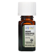 Aura Cacia, Reines Ätherisches Öl, Bio Eukalyptus, 0,25 fl oz (7,4 ml)