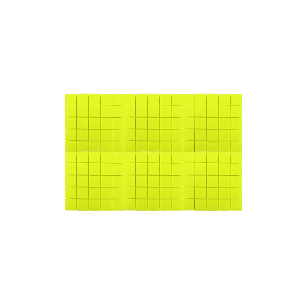 (Yellow) 6pcs Acoustic Panels tiles Studio Soundproofing Sound Foam Wedge KTV Home 30x30x3cm