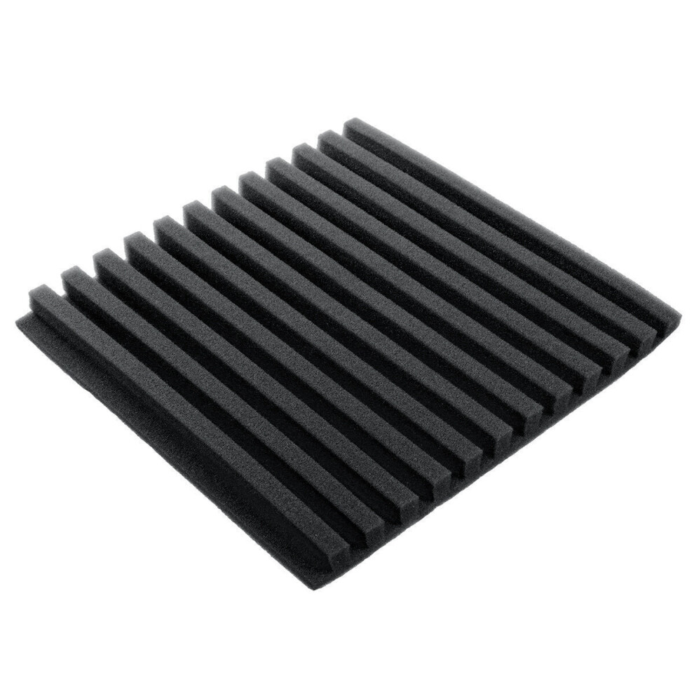 (Black) 12Pack Sound-Absorbing Cotton Soundproof Foam Panels Noise Dampening Sponge
