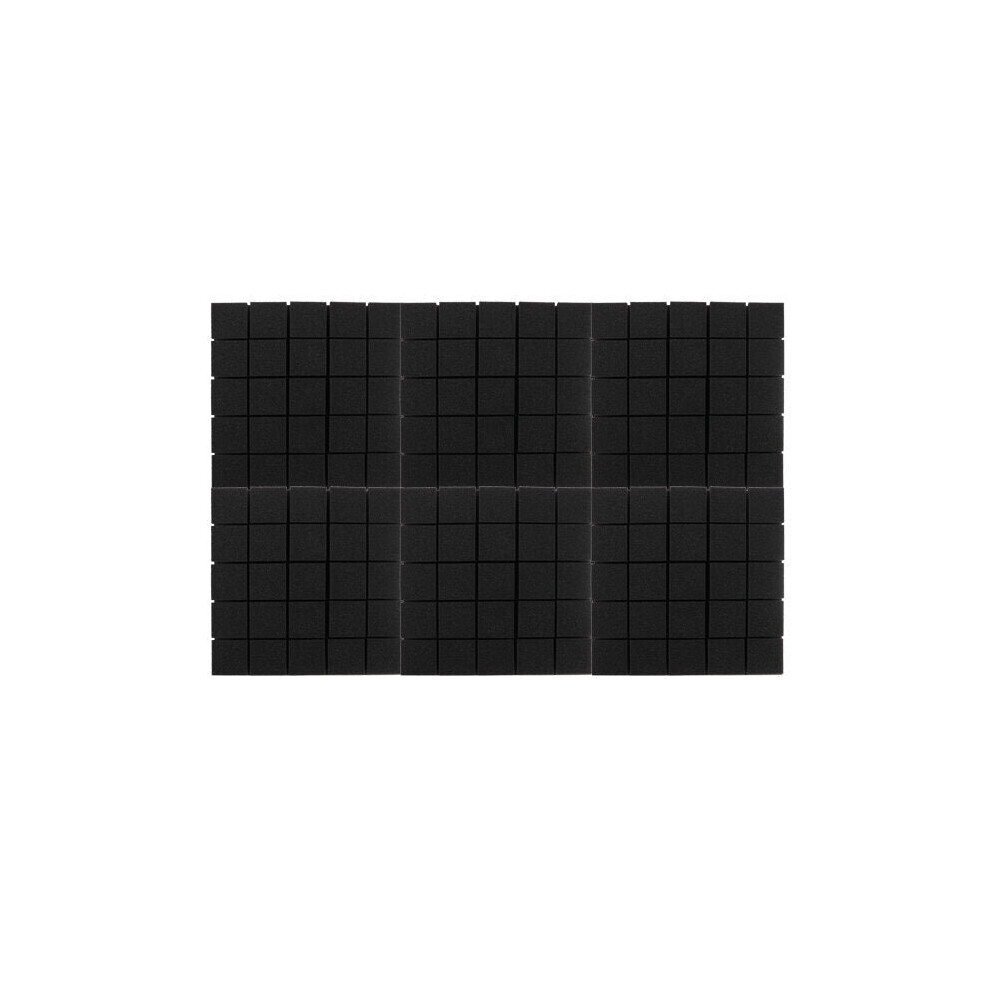 (Black) 6Pcs Acoustic Panels Tiles Studio Soundproofing Sound Foam Wedge Ktv Home 30X30x3cm 6112212037836