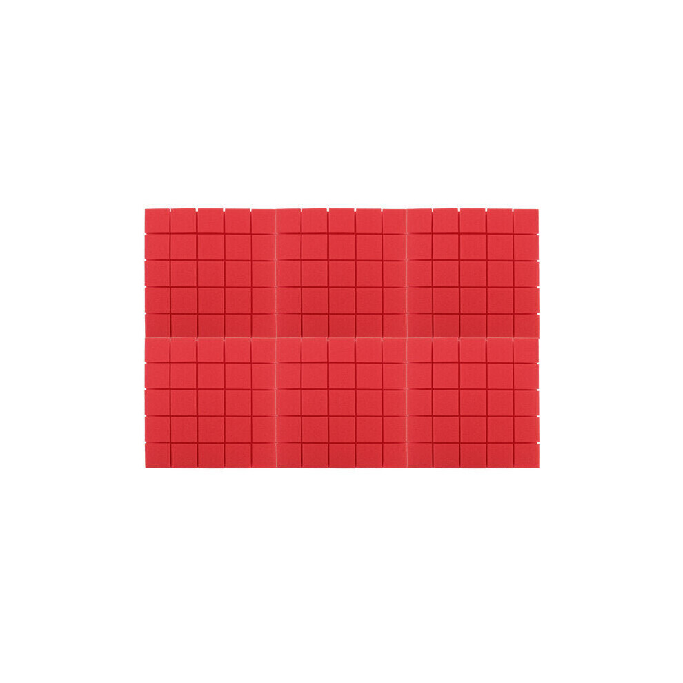 (Red) 6Pcs Acoustic Panels Tiles Studio Soundproofing Sound Foam Wedge Ktv Home 30X30x3cm 6112212037829