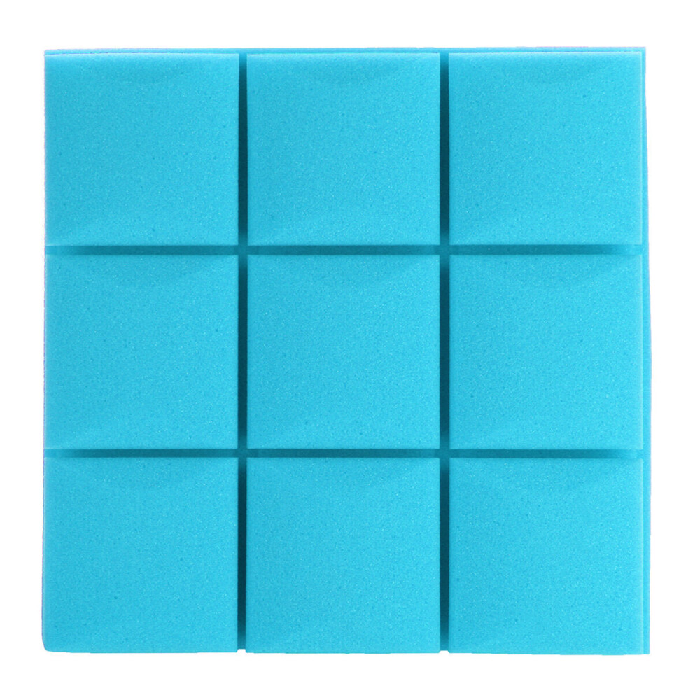 (Blue) 6Pcs 27x27x4 Acoustic Panels Tiles Studio Soundproofing Isolation Wedge Sponge Foam