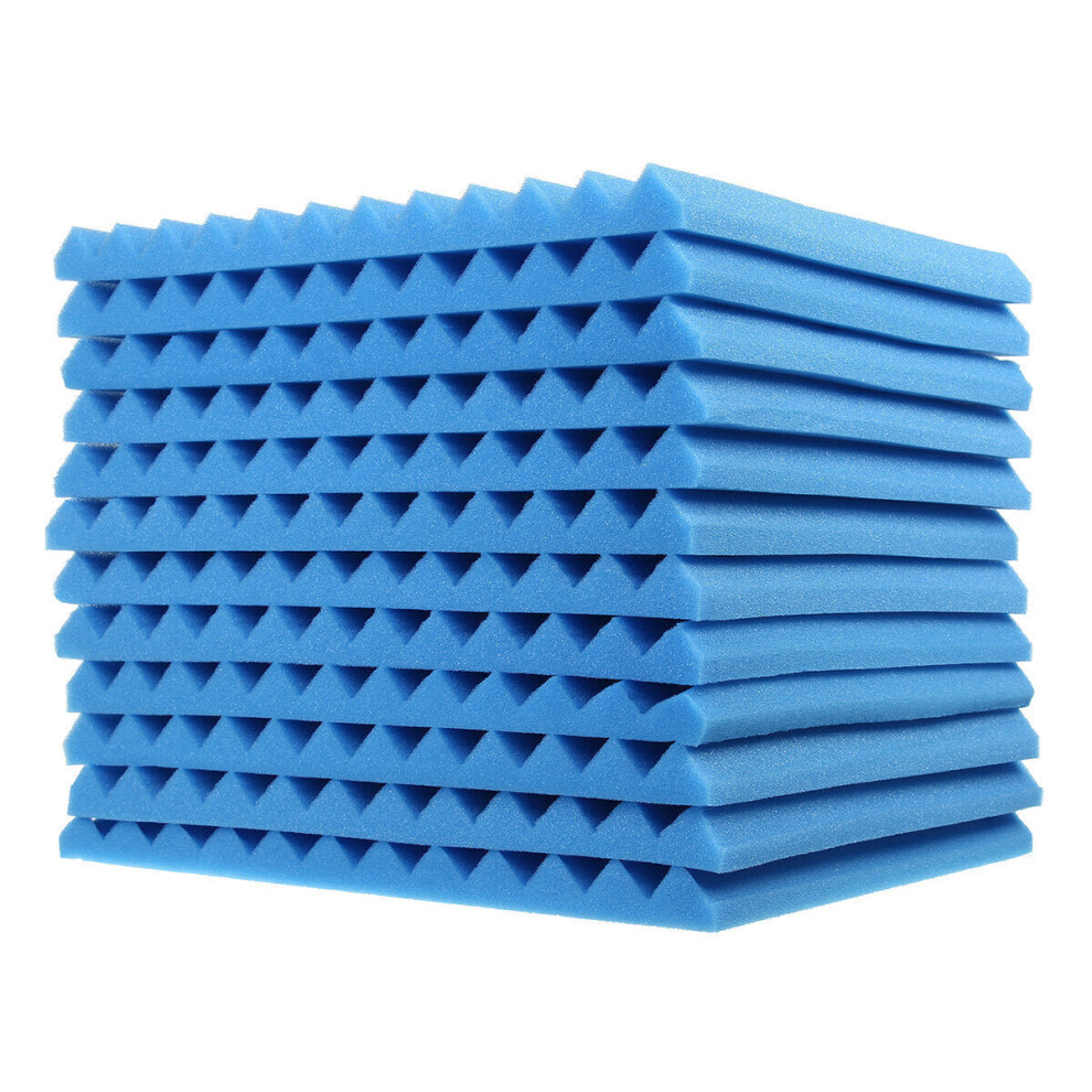 (Dark Blue) 18 Pcs Soundproofing Wedges Acoustic Panels Tiles Insulation Closed Cell Foams