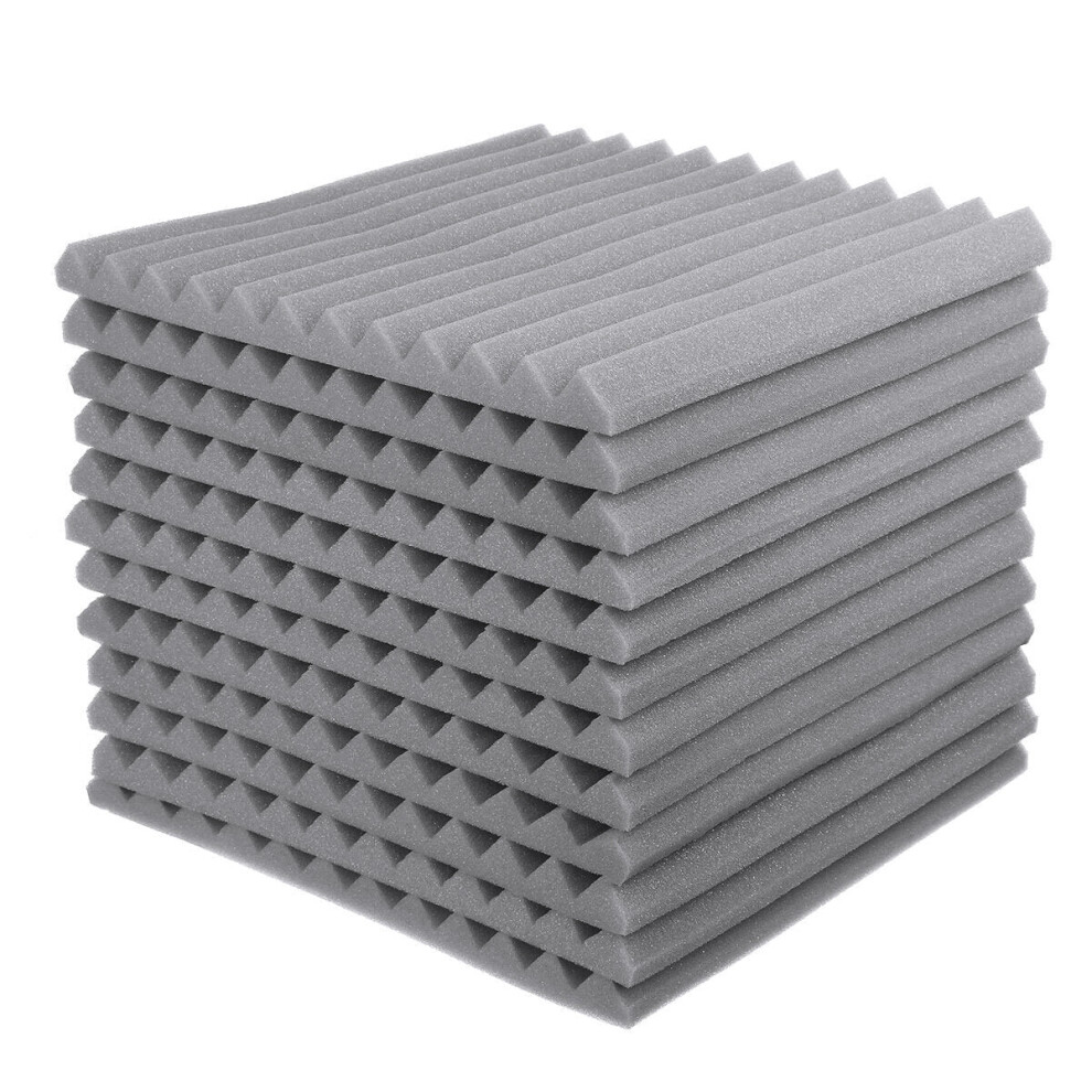 (Gray) 16 Pcs Soundproofing Wedges Acoustic Panels Tiles Insulation Closed Cell Foams