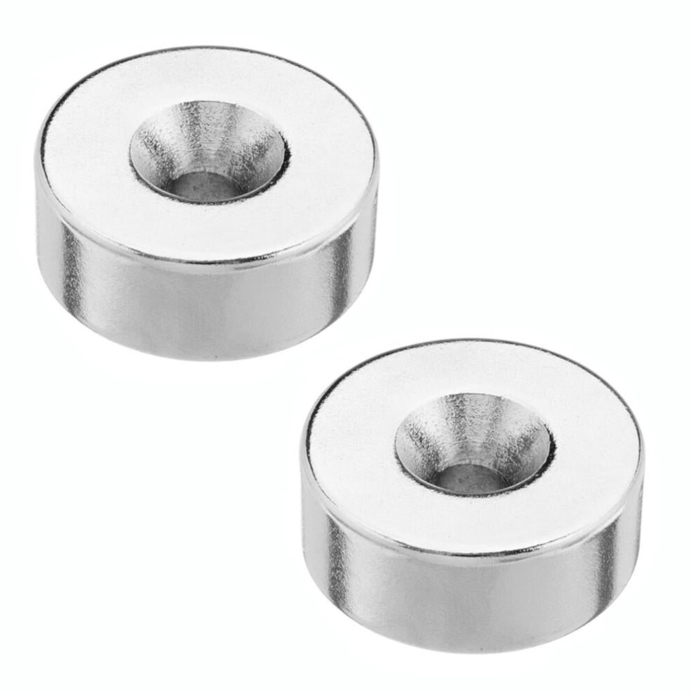 2pcs 25mmx10mm 5mm Hole Round Magnet Ring Rare Earth Neodymium
