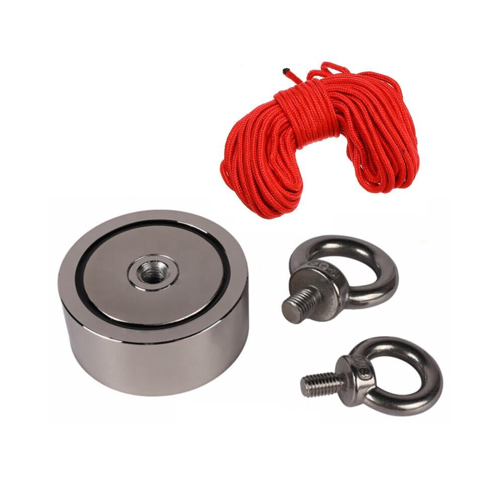 Double Side 48mm 160KG Neodymium Recovery Magnet With 10m Rope Salvage Tool Strong Recovery Fishing Kits