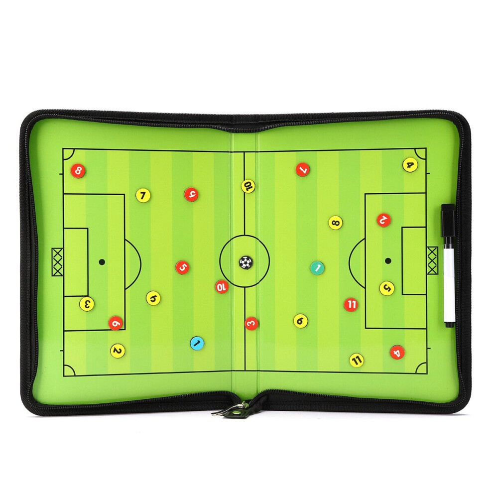 Portable Leather Magnetic Foldable Football Tactical Board Training Coaching Kit