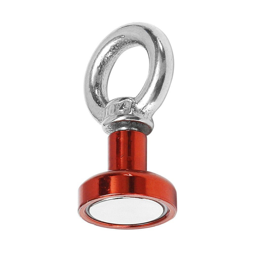 (Red) 16mm 5kg Neodymium Recovery Magnet Metal Detector Circular Eyebolt Red/Yellow/Blue